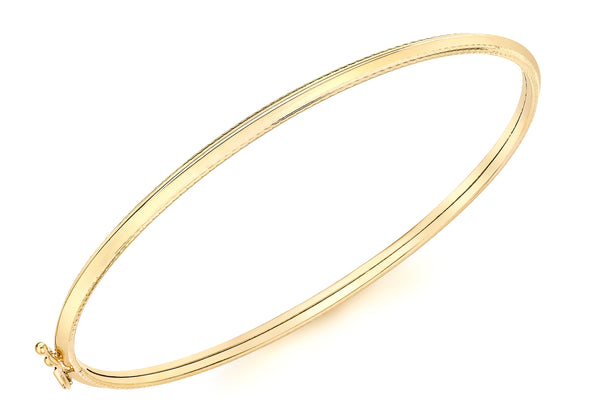 9ct Yellow Gold Patterned Edge Bangle