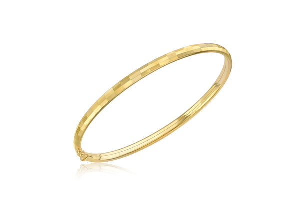 9ct Yellow Gold hamfered Bangle