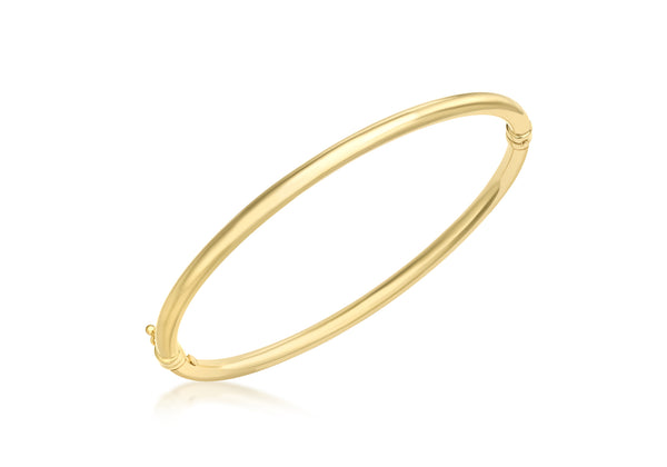 9ct Yellow Gold Oval Tube Bangle