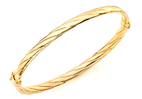 9ct Yellow Gold Twist Detail Bangle