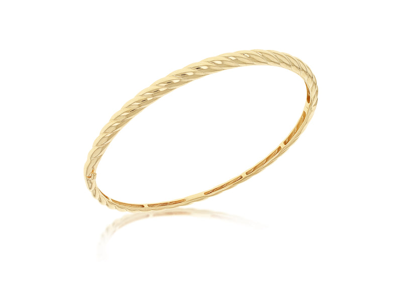 9ct Yellow Gold Carved Twist Bangle