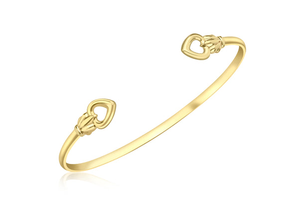 9ct Yellow Gold Open-Heart Torque Bangle