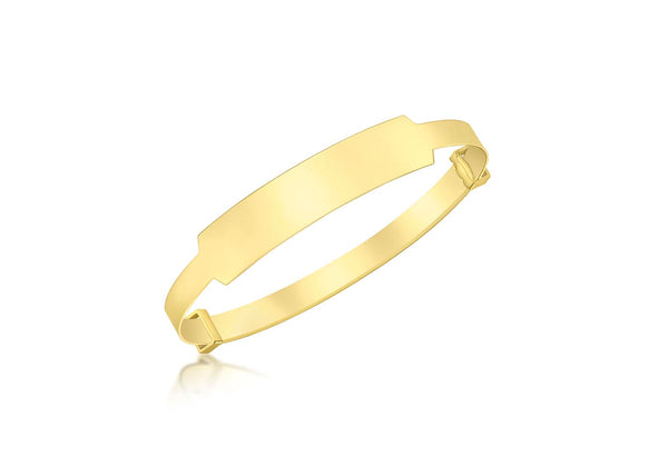 9ct Yellow Gold Plain ID Expandable Baby Bangle