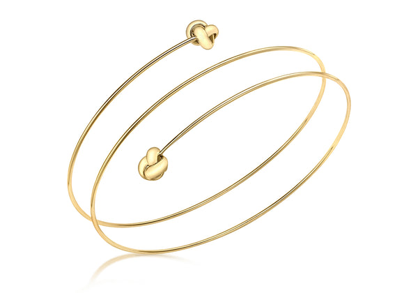 9ct Yellow Gold 7mm Knots Spiral Bangle