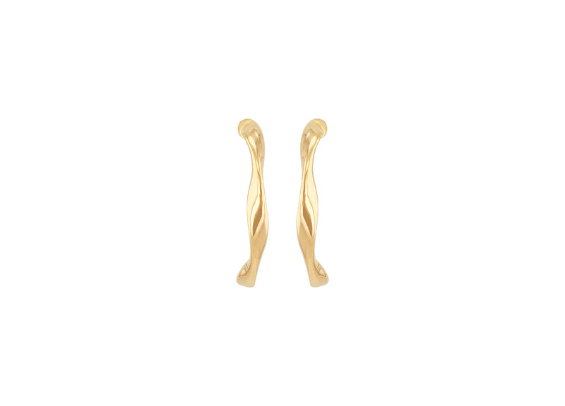 9ct Yellow Gold Twirl Hoop Creole Earrings