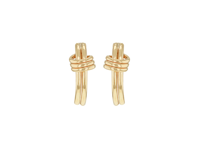9ct Yellow Gold Annular Double Knot Earrings