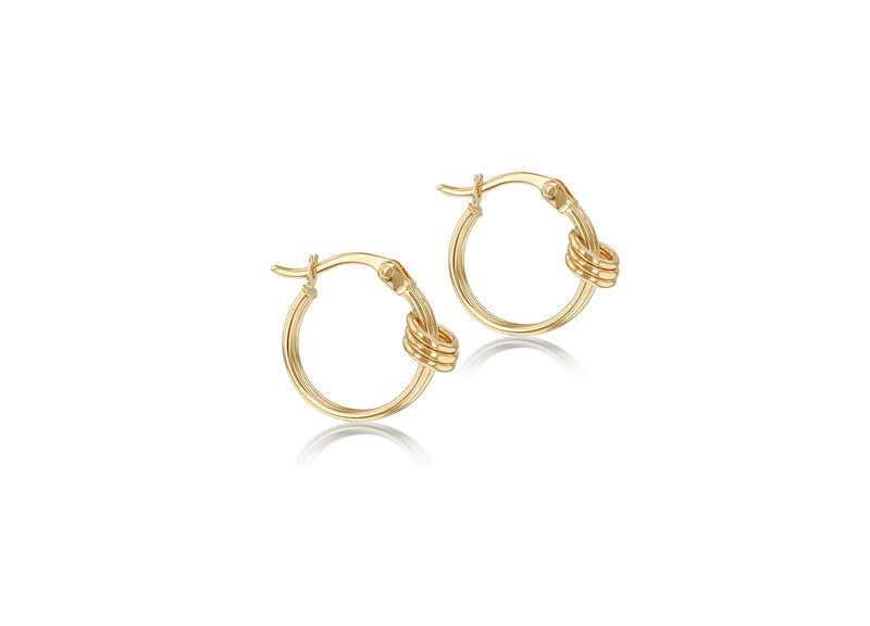 9ct Yellow Gold Annular Double Knot Earrings