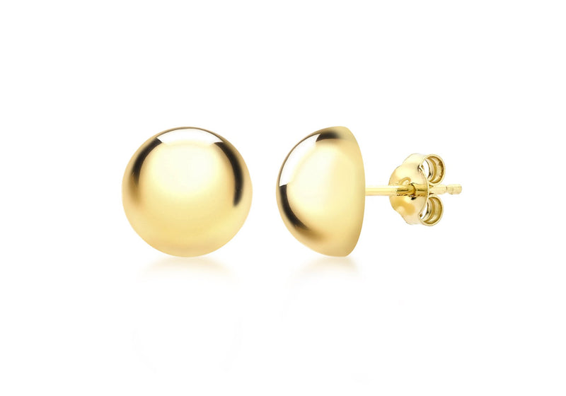 9ct Yellow Gold 7mm Dome Stud Earrings
