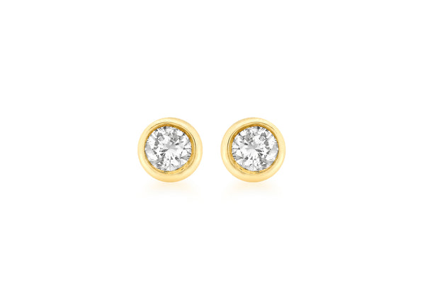 9ct Yellow Gold 0.20t Diamond 4.5mm Round Stud Earrings