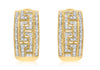 9ct Yellow Gold 0.72t Pave Set Diamond Greian Style Half-Band Earrings
