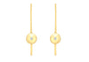 9ct Yellow Gold 0.03t Diamond Circle & Bar Drop Earrings