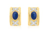 9ct Yellow Gold 0.07ct Diamond and Sapphire Half-Band Earrings