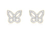 9ct Yellow Gold 0.05ct Diamond Butterfly Stud Earrings