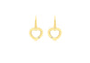 9ct Yellow Gold 0.02t Diamond Heart Drop Earrings