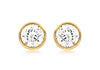 9ct Yellow Gold Zirconia  and Pave Set 6mm Stud Earrings