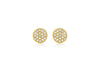 9ct Yellow Gold 0.10ct Diamond Pave Set 5mm Round Stud Earrings