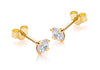 9ct Yellow Gold Round Zirconia  4mm Stud Earrings