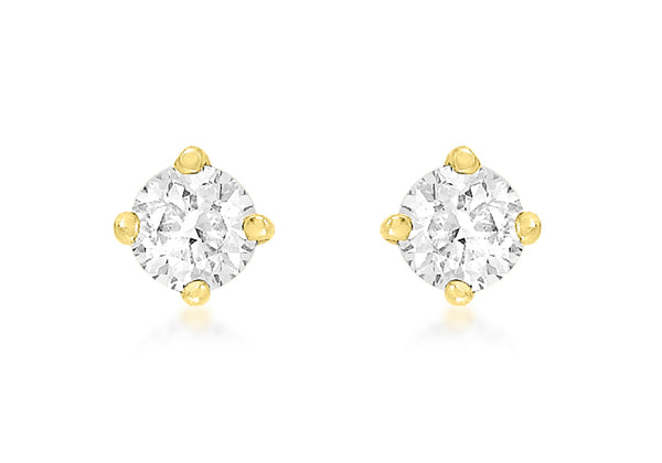 9ct Yellow Gold 0.50ct Diamond 4mm Solitaire Stud Earrings