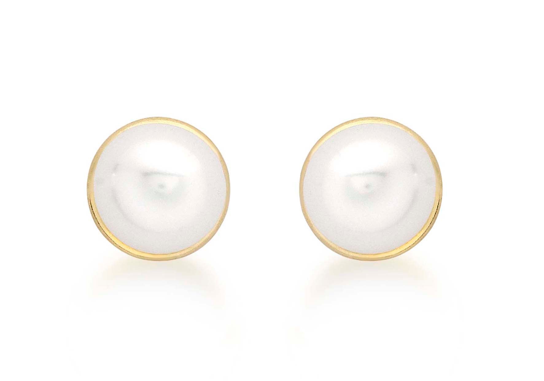 9ct Yellow Gold Freshwater Pearl 6mm Stud Earrings
