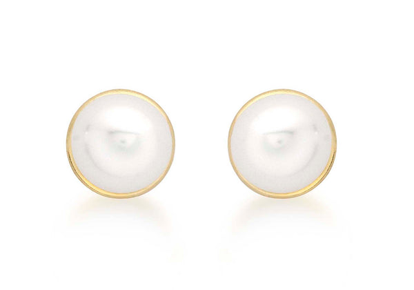 9ct Yellow Gold Freshwater Pearl 6mm Stud Earrings