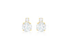 9ct Yellow Gold Zirconia  2-Stone 6mm x 8mm Stud Earrings