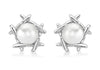 9ct White Gold Pearl Stud Earrings