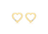 9ct Yellow Gold 0.07t Diamond 11mm x 10mm Heart Stud Earrings