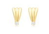 9ct Yellow Gold Fan and Zirconia  Stud Earrings