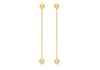 9ct Yellow Gold Blue Topaz DoughnCut Drop Earrings