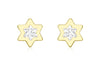 9ct Yellow Gold Zirconia  7mm x 7mm Star Stud Earrings