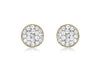 9ct Yellow Gold Pave Set Zirconia  6mm Disc Stud Earrings