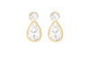 9ct Yellow Gold Round Zirconia & Teardrop Zirconia Stud Earrings