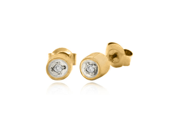 9ct Yellow Gold 0.05t Diamond 5mm Round Stud Earrings
