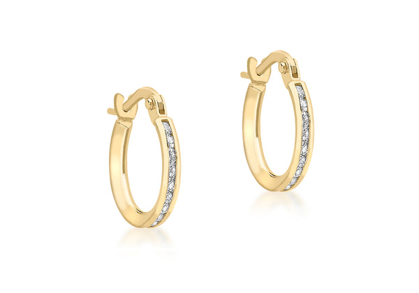 9ct Yellow Gold Zirconia Hoop Earrings