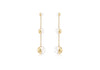 9ct Yellow Gold Half-overed Fresh Water Pearl 8.3mm x 43mm Graduated Drop Earrings