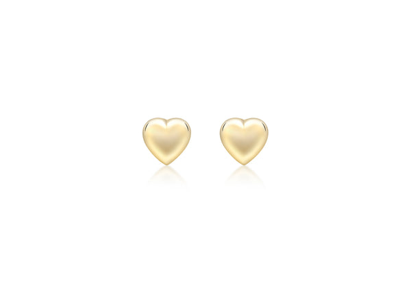 9ct Yellow Gold Heart Stud Child's Earrings