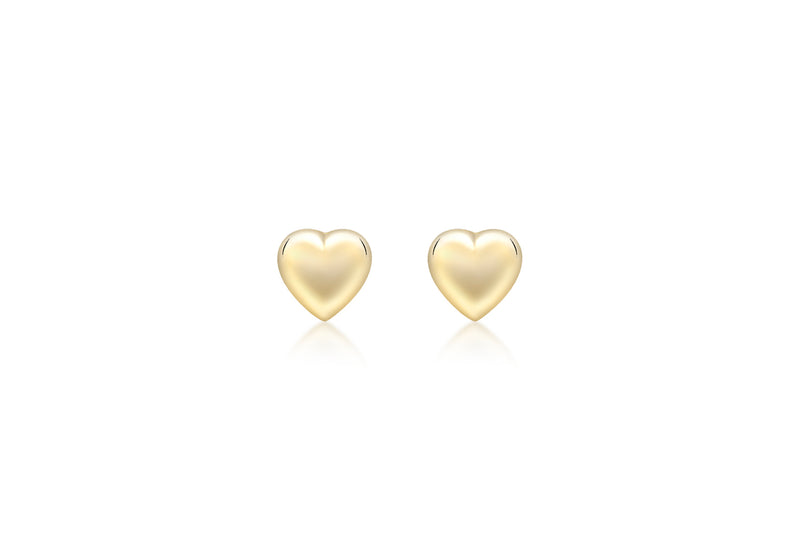 9ct Yellow Gold Heart Stud Child's Earrings