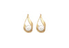 9ct Yellow Gold Pearl 7.7mm x 16.5mm Sling Stud Earrings