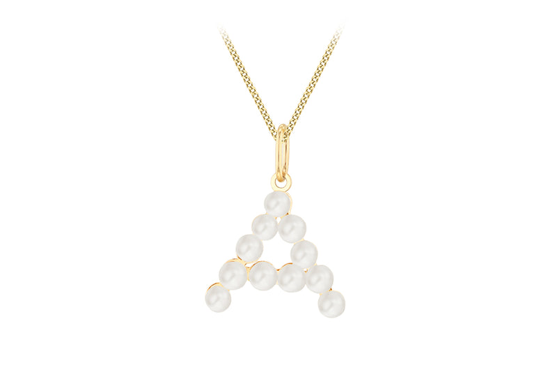 Julia Pearl Initial Necklace in Gold Vermeil - MYKA