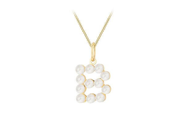 9ct Yellow Gold Fresh Water Pearls Initial Pendant