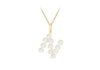 9ct Yellow Gold Fresh Water Pearls Initial Pendant