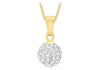 9ct Yellow Gold Crystal 7mm Ball Pendant