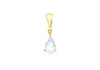 9ct Yellow Gold 0.005t Diamond and Aquamarine Pear Drop Pendant