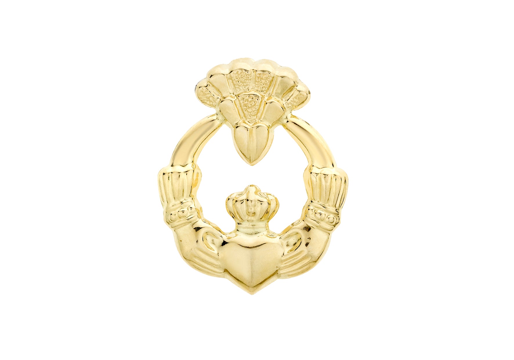 9ct Yellow Gold Claddagh Slider Pendant
