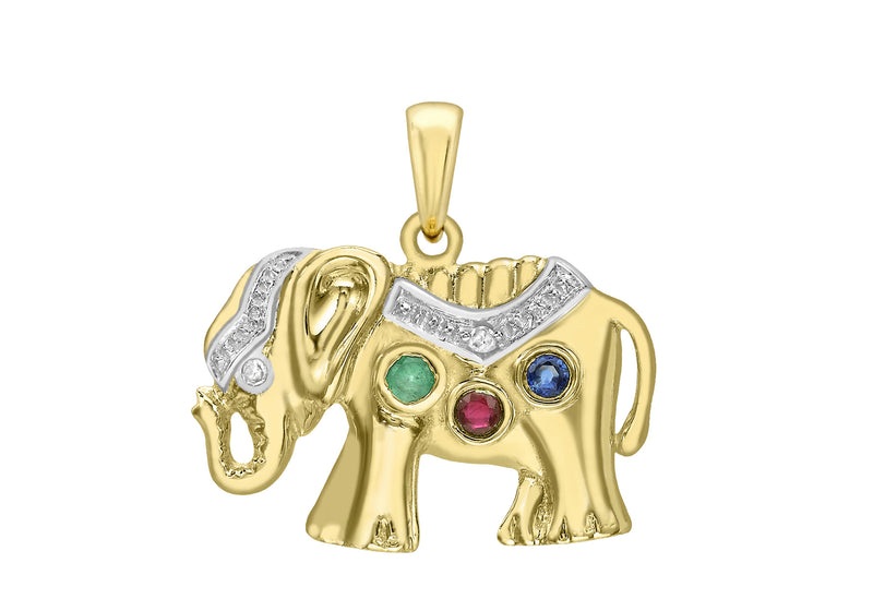 Diamond elephant pendant deals