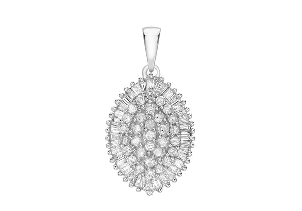 9ct Yellow Gold 0.50ct Diamond Cluster Pendant