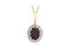 9ct Yellow Gold 0.06t Diamond and Garnet Cluster Pendant