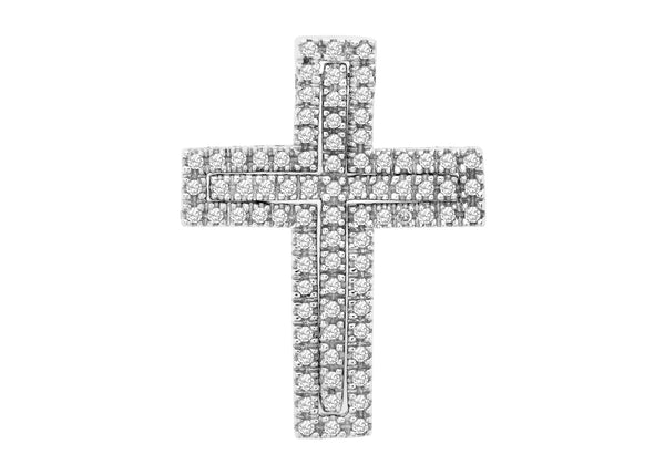 9ct White Gold 0.50ct 2-Piece Diamond Cross Slider Pendant