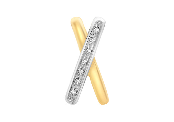 9ct 2-Colour Gold 0.03t Diamond Kiss Pendant