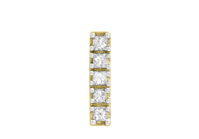 9ct Yellow Gold 0.25t Princess Cut Diamond Pendant